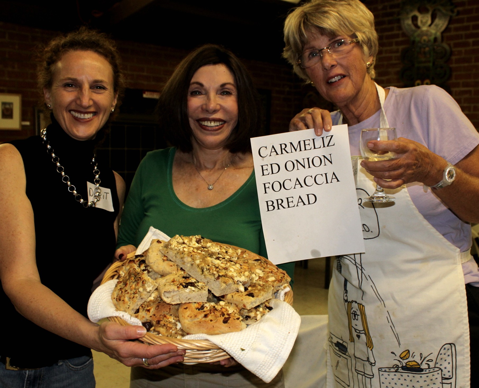 Dorit, Gerry and Karen with Caramelized Onion Focaccia Bread