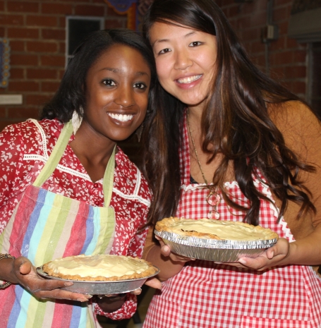 Shanna and Jessica showing off their Banana Cream Pies