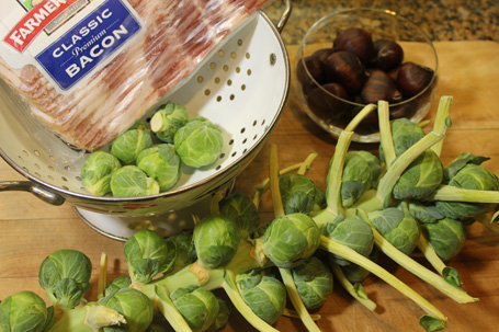 Brussels sprouts, chestnuts and bacon - a great combination!