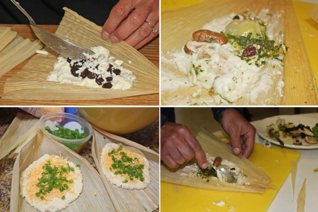 It takes lots of hands to make loads of tamales with TLC.