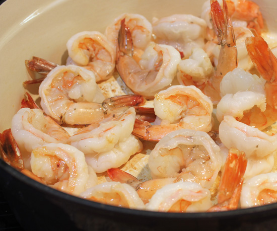 Start with Raw Shrimp that are cooked until pink.