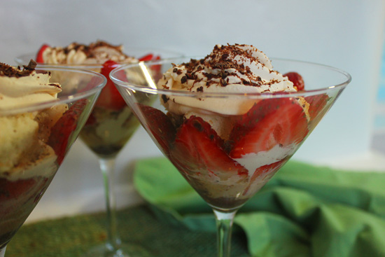 Bailey's Irish Cream Trifle glammed up in a martini glass or your best stemware. 